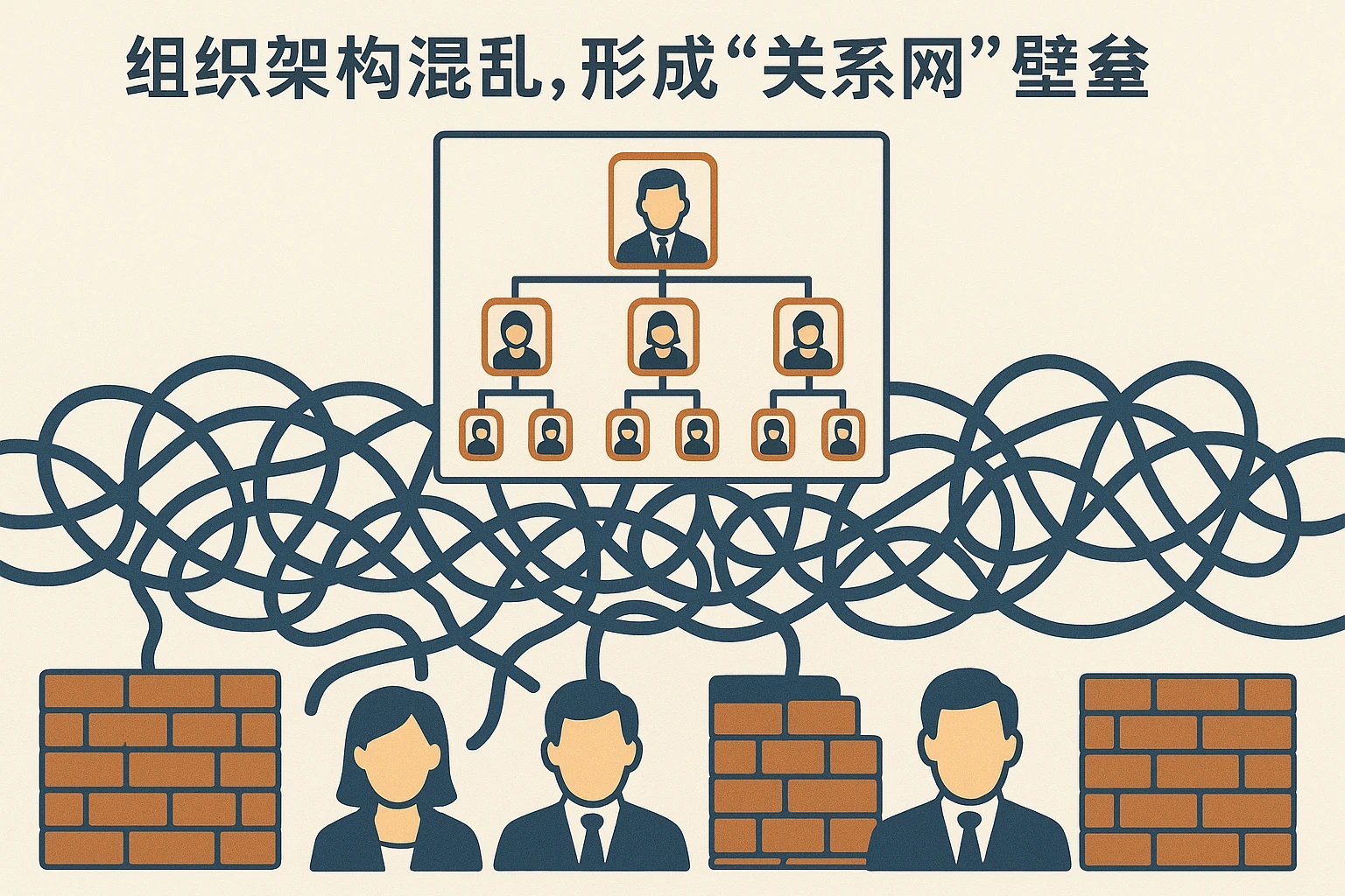 2. 组织架构混乱，形成“关系网”壁垒