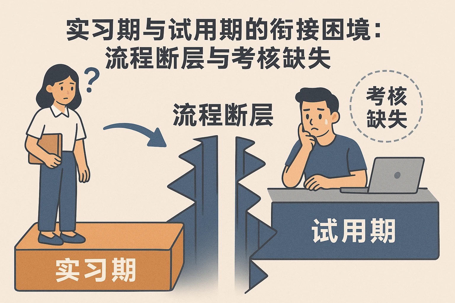 2. 实习期与试用期的衔接困境：流程断层与考核缺失