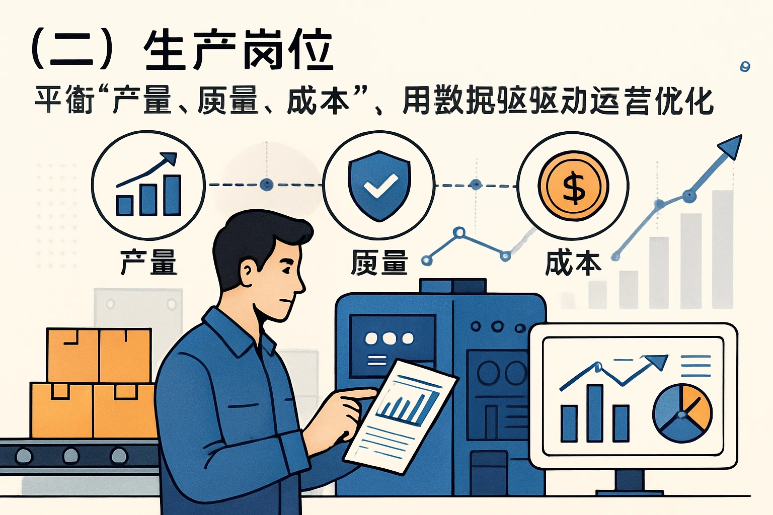 （二）生产岗位：平衡“产量、质量、成本”，用数据驱动运营优化