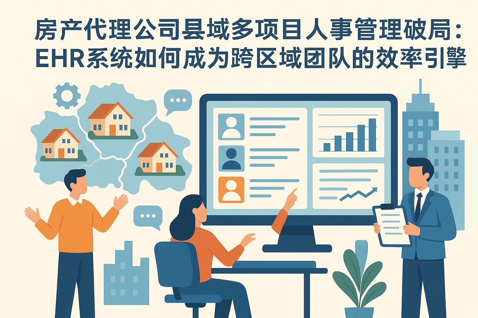 房产代理公司县域多项目人事管理破局：EHR系统如何成为跨区域团队的效率引擎