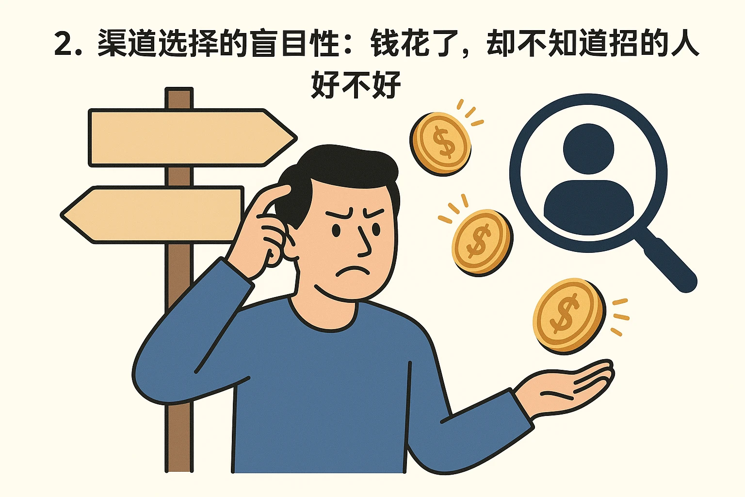 2. 渠道选择的盲目性：钱花了，却不知道招的人好不好