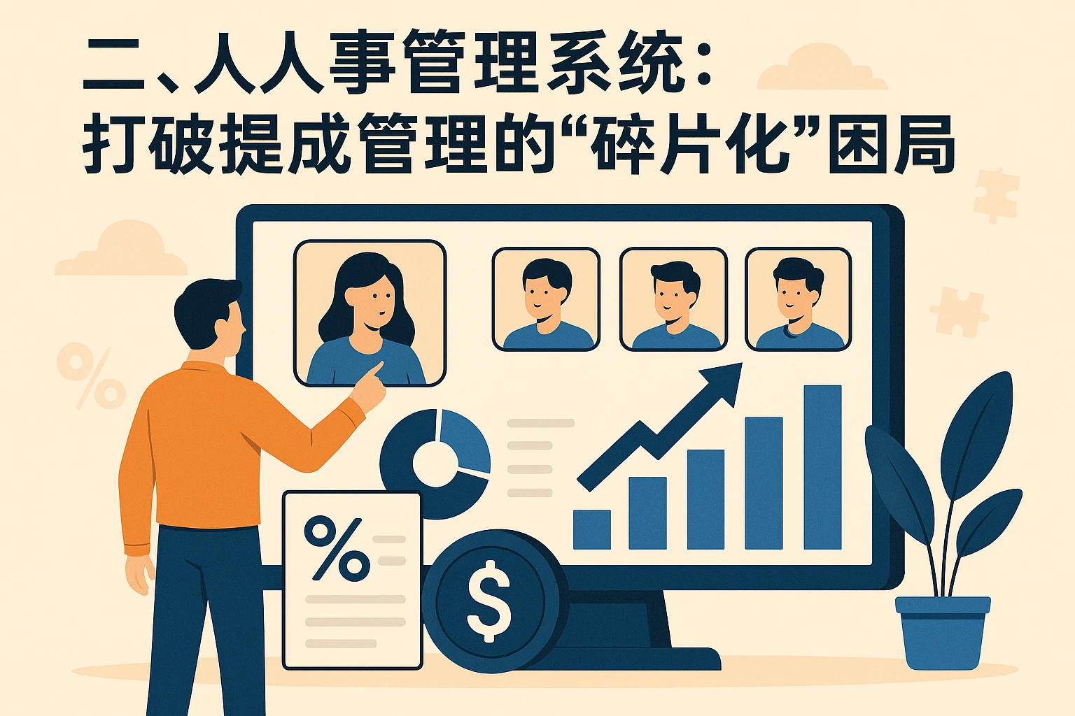 二、人事管理系统：打破提成管理的“碎片化”困局