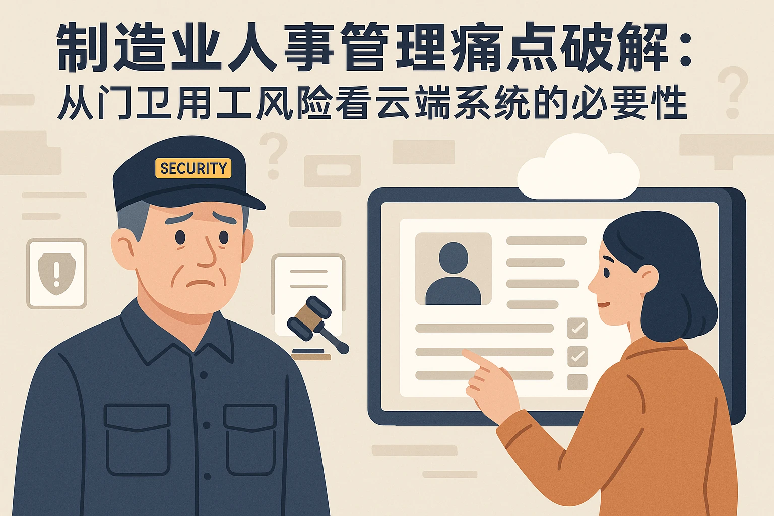 制造业人事管理痛点破解：从门卫用工风险看云端系统的必要性