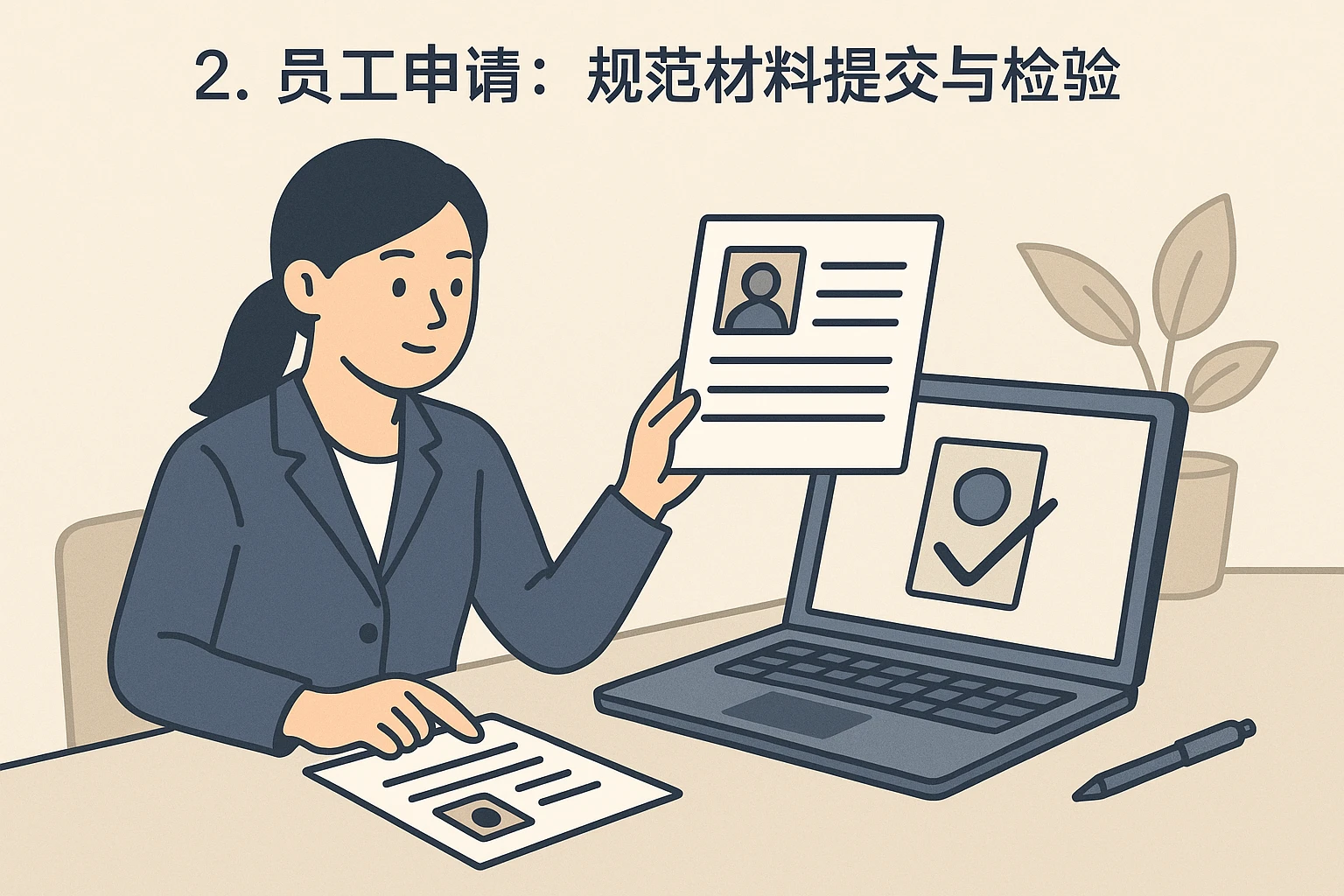 2. 员工申请：规范材料提交与校验