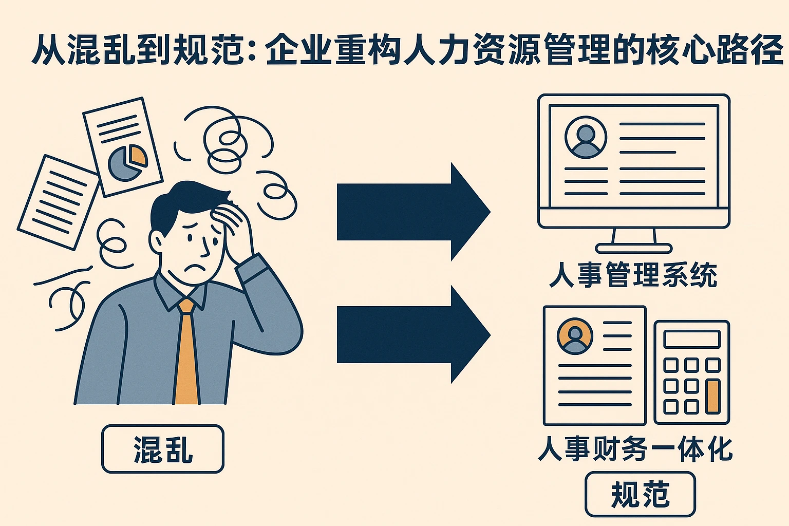 从混乱到规范：企业重构人力资源管理的核心路径——以人事管理系统与人事财务一体化为抓手