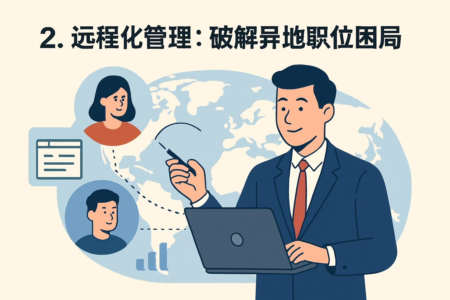 2. 远程化管理：破解异地职位困局