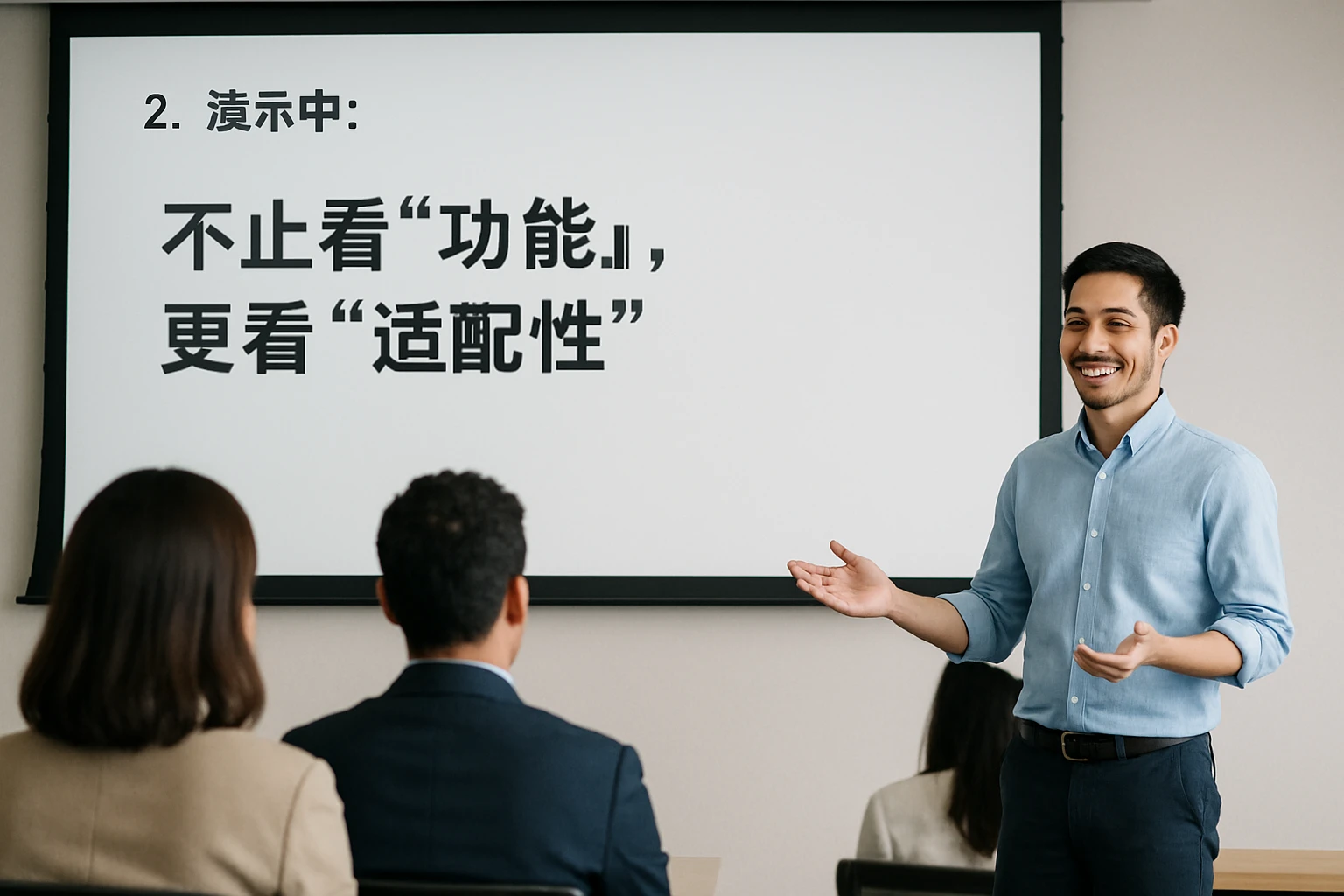 2. 演示中：不止看“功能”，更看“适配性”