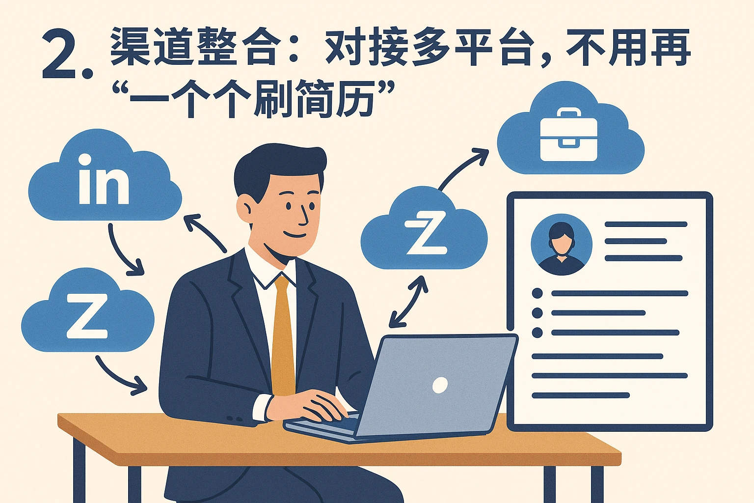 2. 渠道整合：对接多平台，不用再“一个个刷简历”