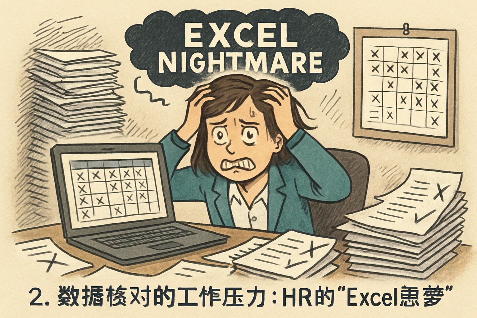 2. 数据核对的工作压力：HR的“Excel噩梦”