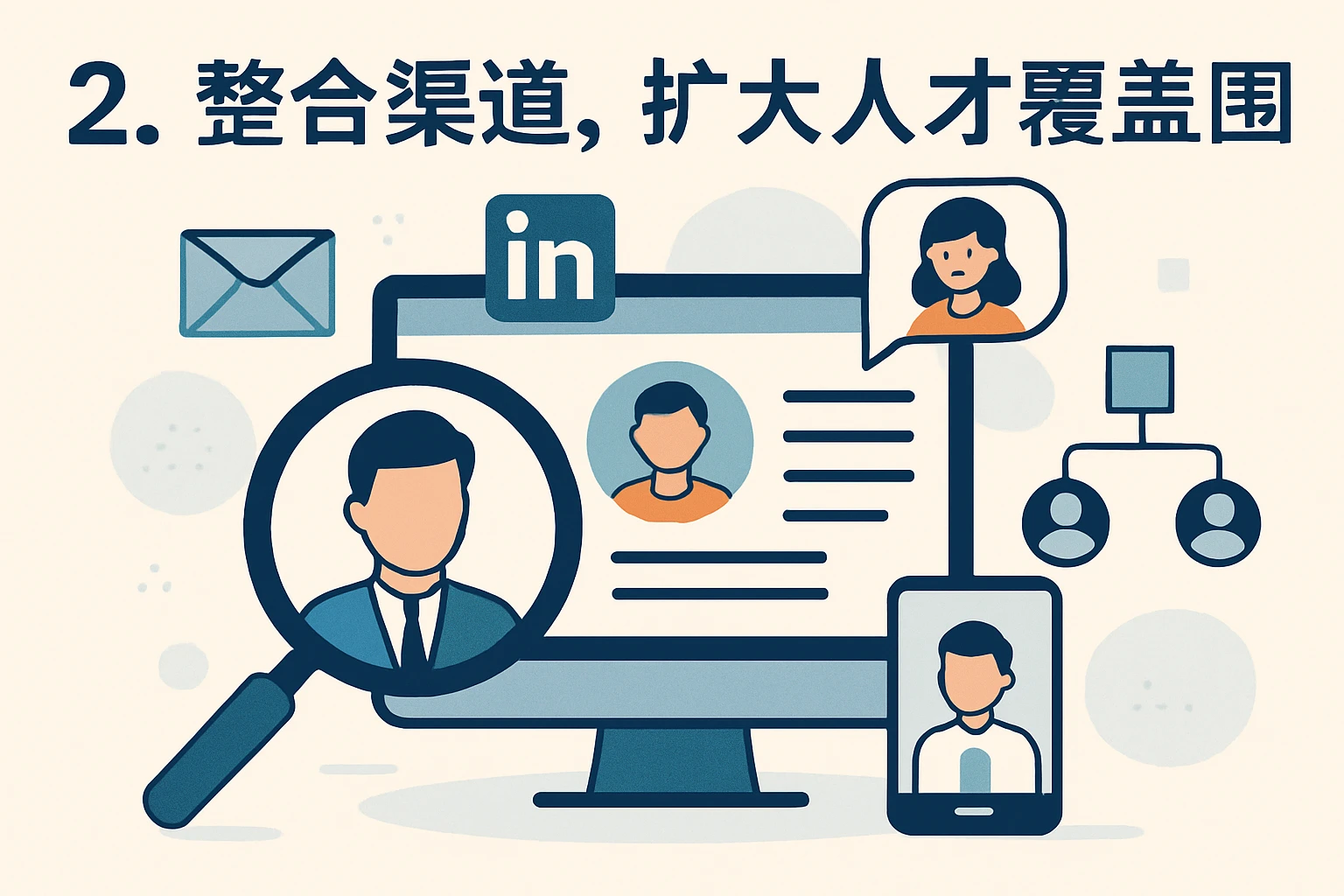 2. 整合渠道，扩大人才覆盖范围
