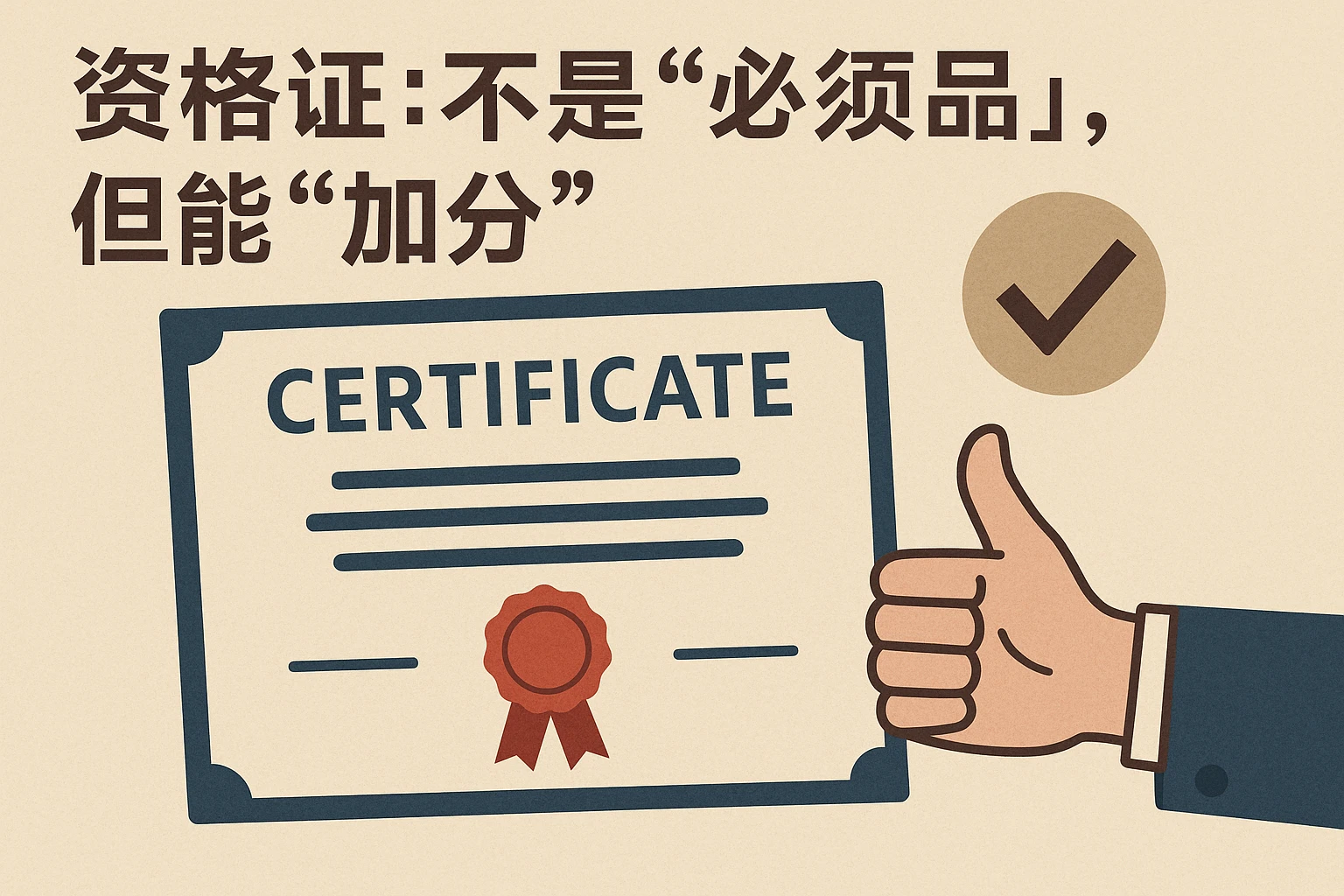 2. 资格证：不是“必须品”，但能“加分”