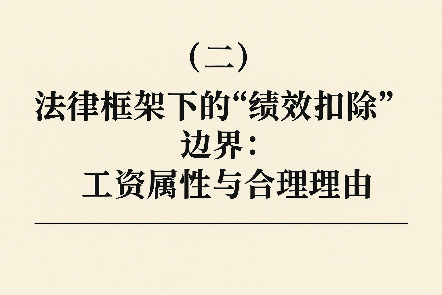 （二）法律框架下的“绩效扣除”边界：工资属性与合理理由