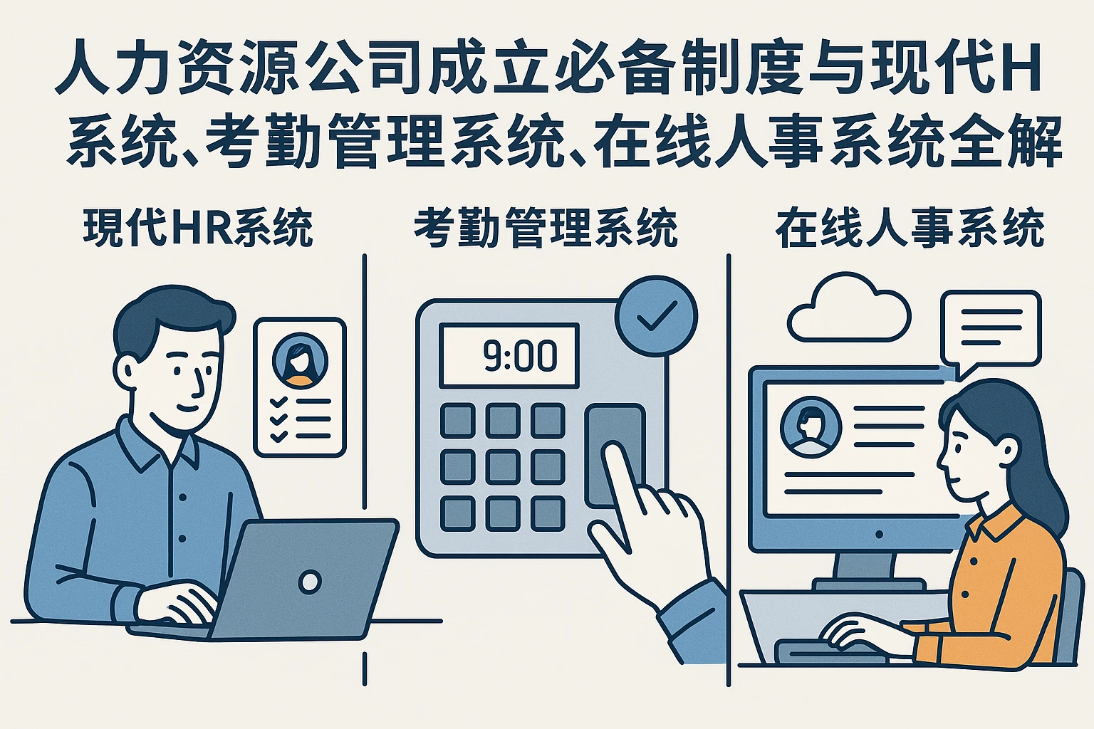 人力资源公司成立必备制度与现代HR系统、考勤管理系统、在线人事系统全解析