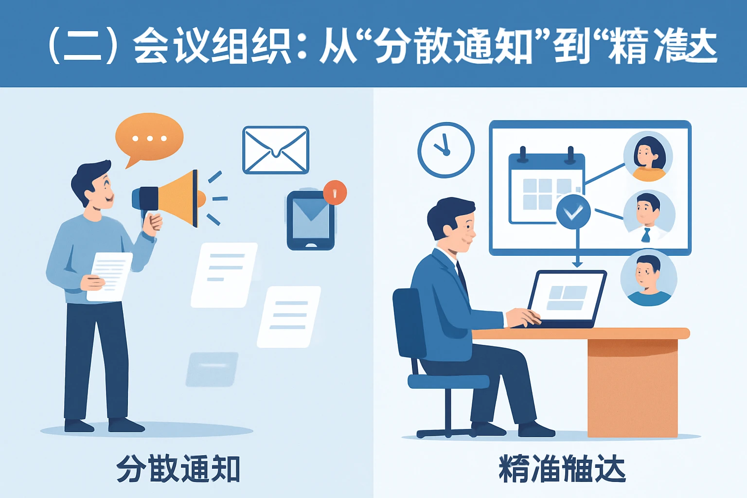 （二）会议组织：从“分散通知”到“精准触达”