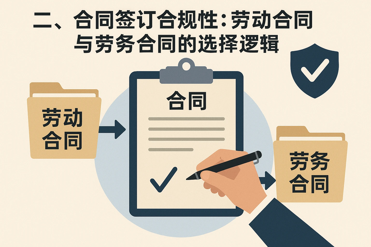 二、合同签订合规性：劳动合同与劳务合同的选择逻辑