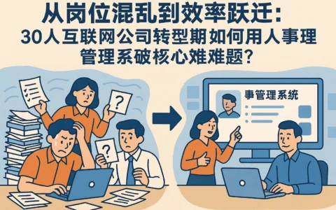 从岗位混乱到效率跃迁：30人互联网公司转型期，如何用人事管理系统破解核心难题？