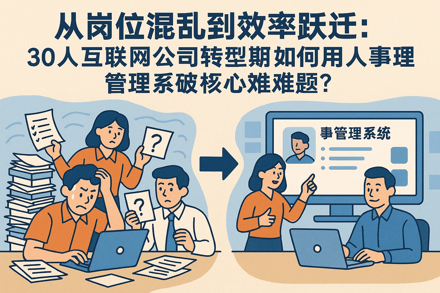 从岗位混乱到效率跃迁：30人互联网公司转型期，如何用人事管理系统破解核心难题？