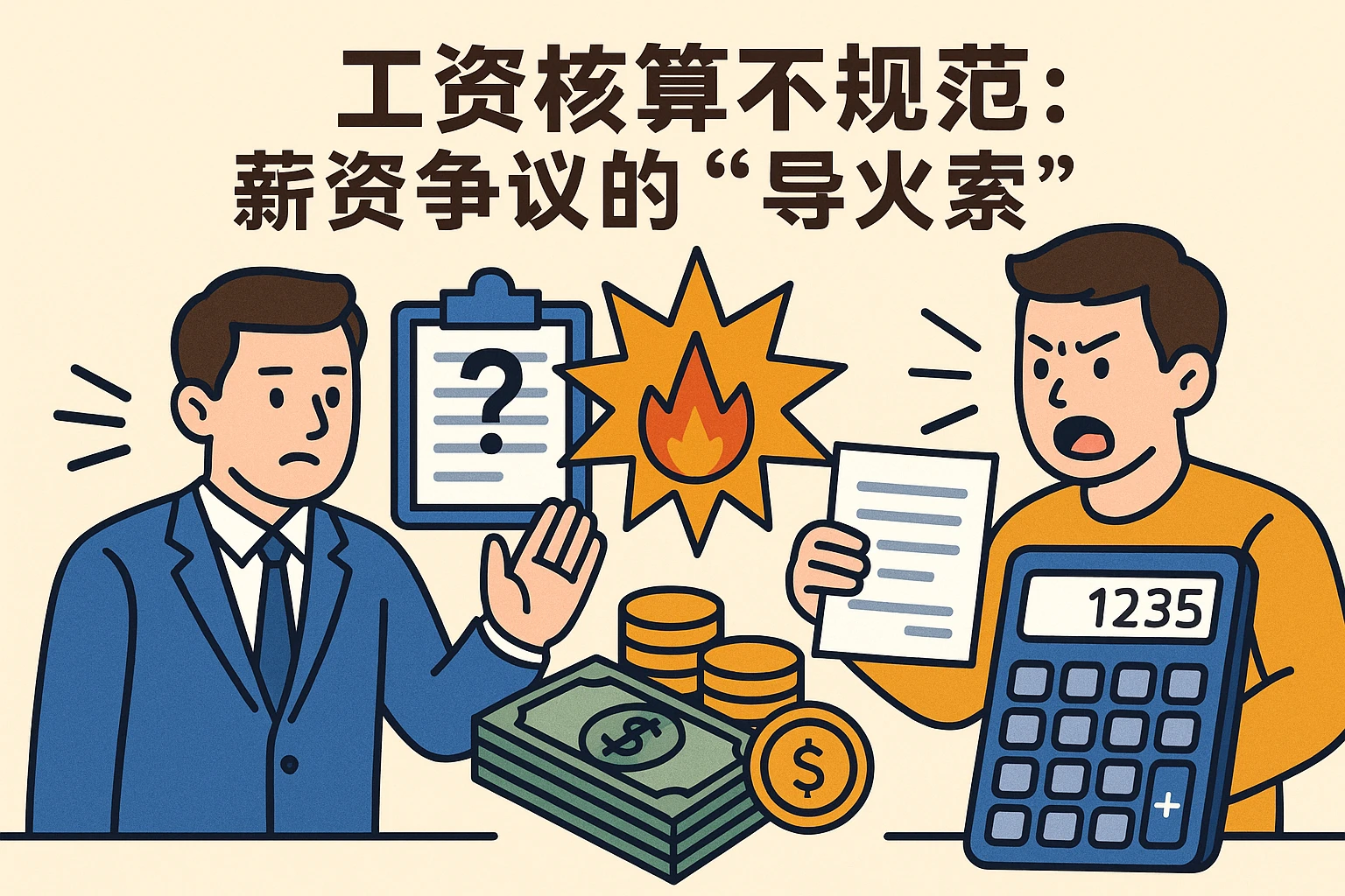 2. 工资核算不规范：薪资争议的“导火索”