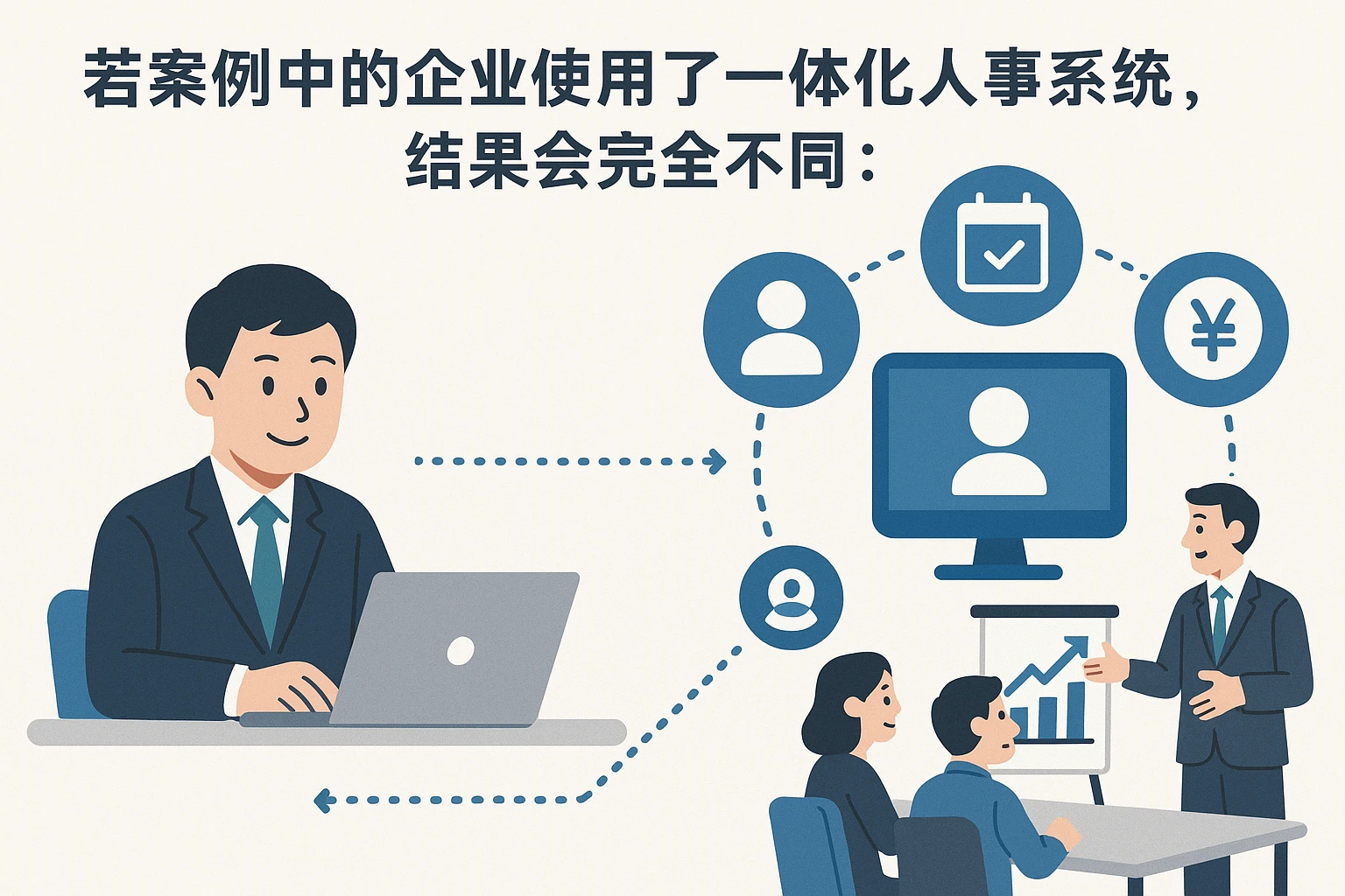 若案例中的企业使用了一体化人事系统，结果会完全不同：