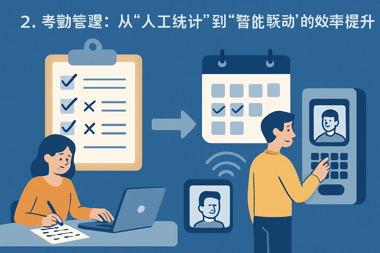 2. 考勤管理：从“人工统计”到“智能联动”的效率提升