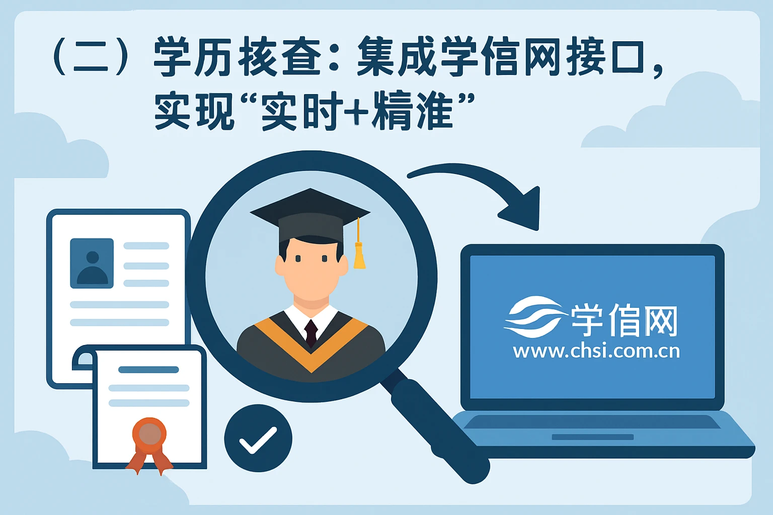 （二）学历核查：集成学信网接口，实现“实时+精准”