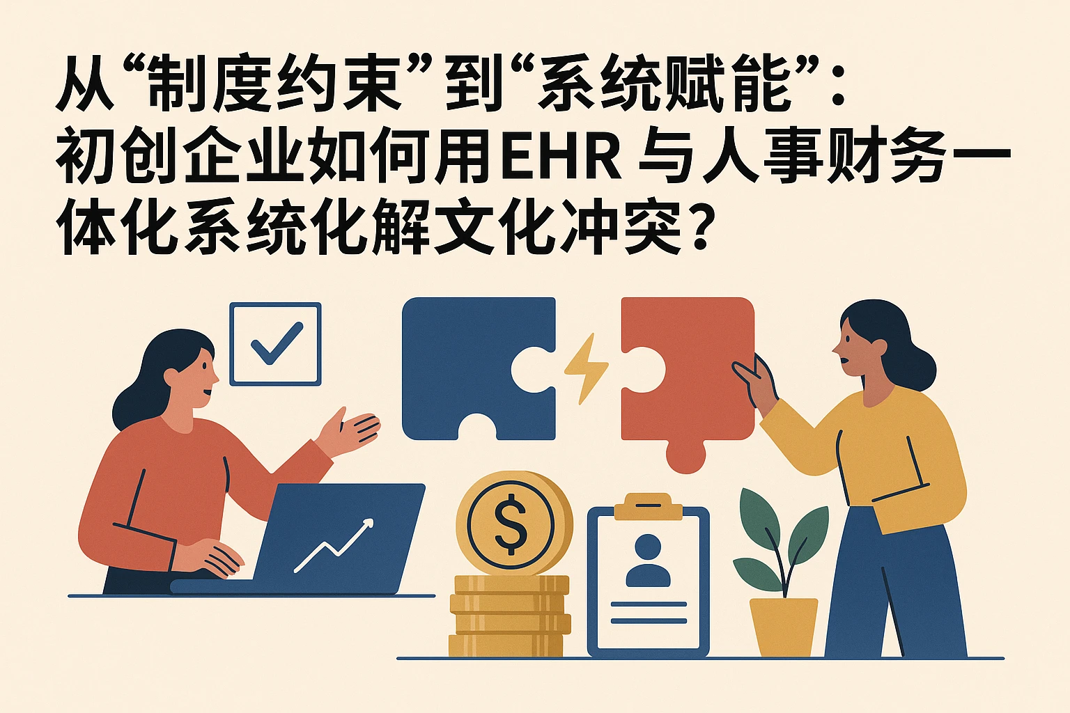 从“制度约束”到“系统赋能”：初创企业如何用EHR与人事财务一体化系统化解文化冲突？