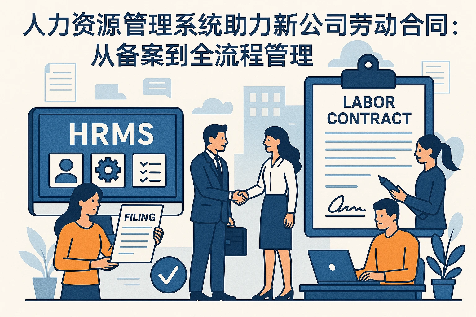 人力资源管理系统助力新公司劳动合同合规：从备案到全流程管理