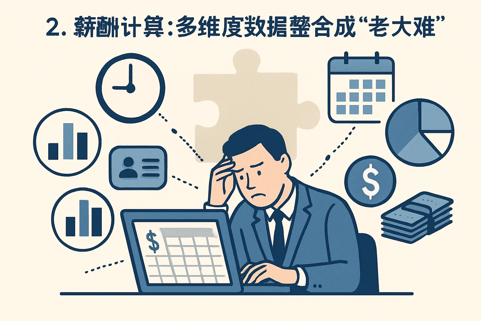 2. 薪酬计算:多维度数据整合成“老大难”