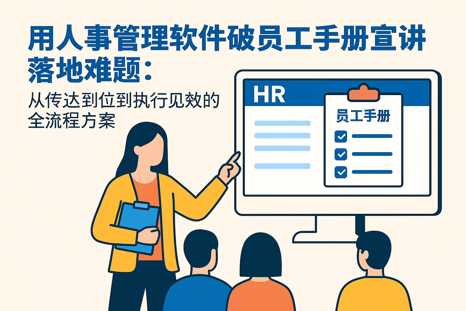 用人事管理软件破解员工手册宣讲落地难题：从传达到位到执行见效的全流程方案