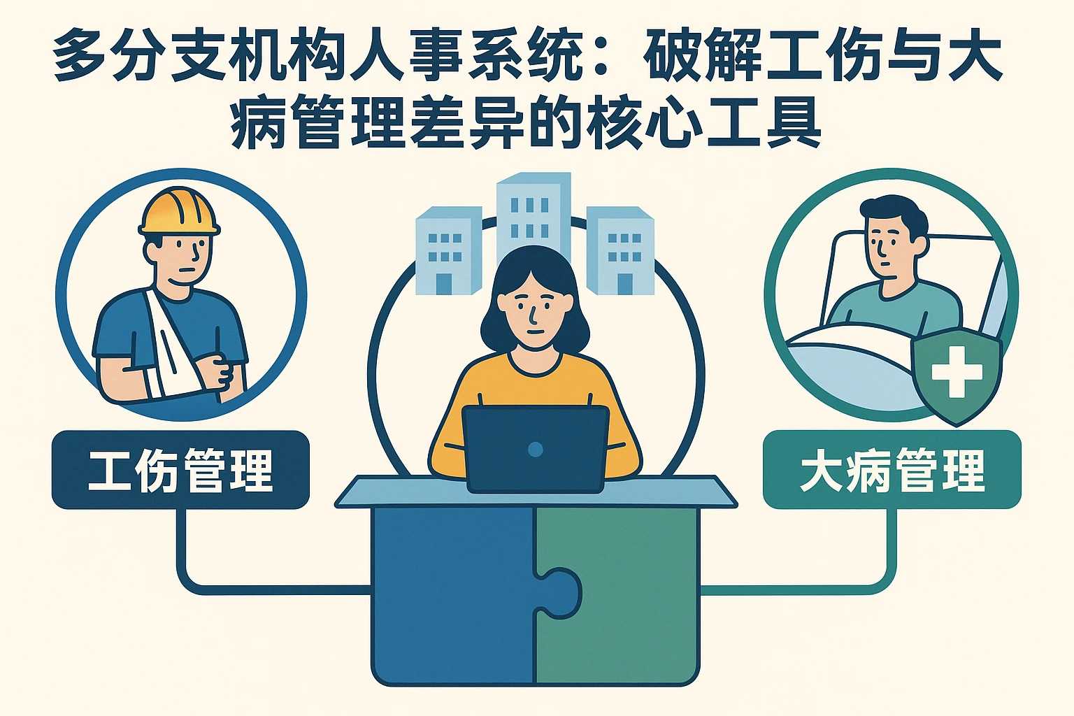 多分支机构人事系统：破解工伤与大病管理差异的核心工具