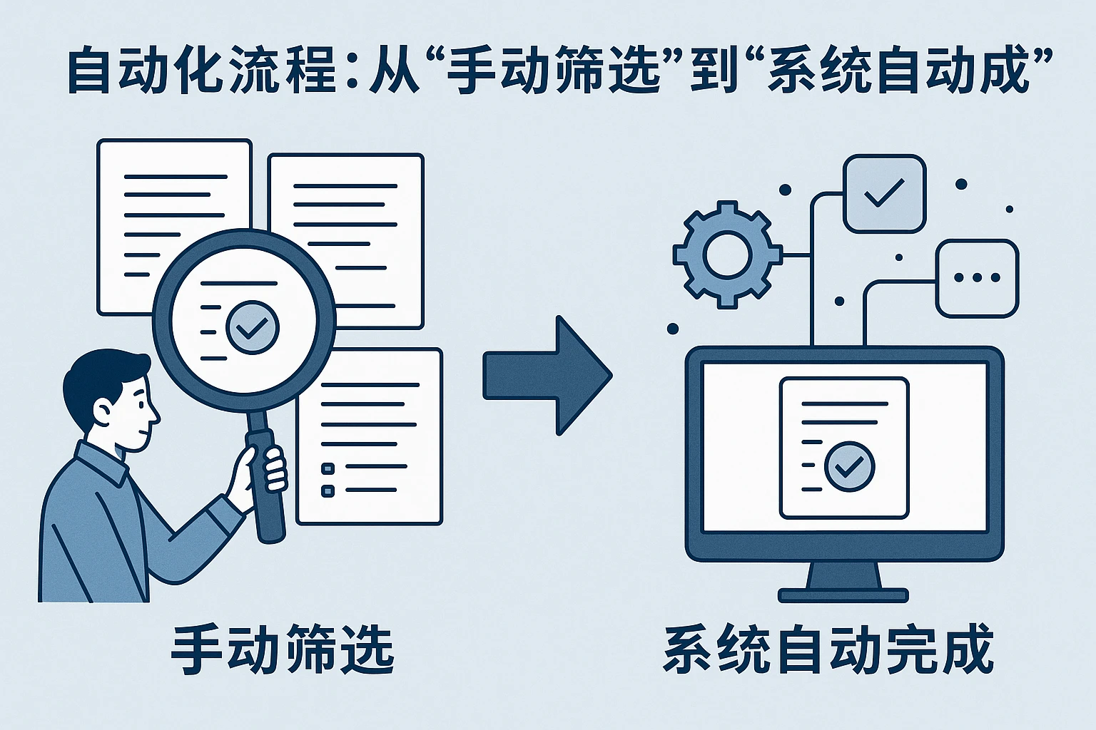 2. 自动化流程：从“手动筛选”到“系统自动完成”