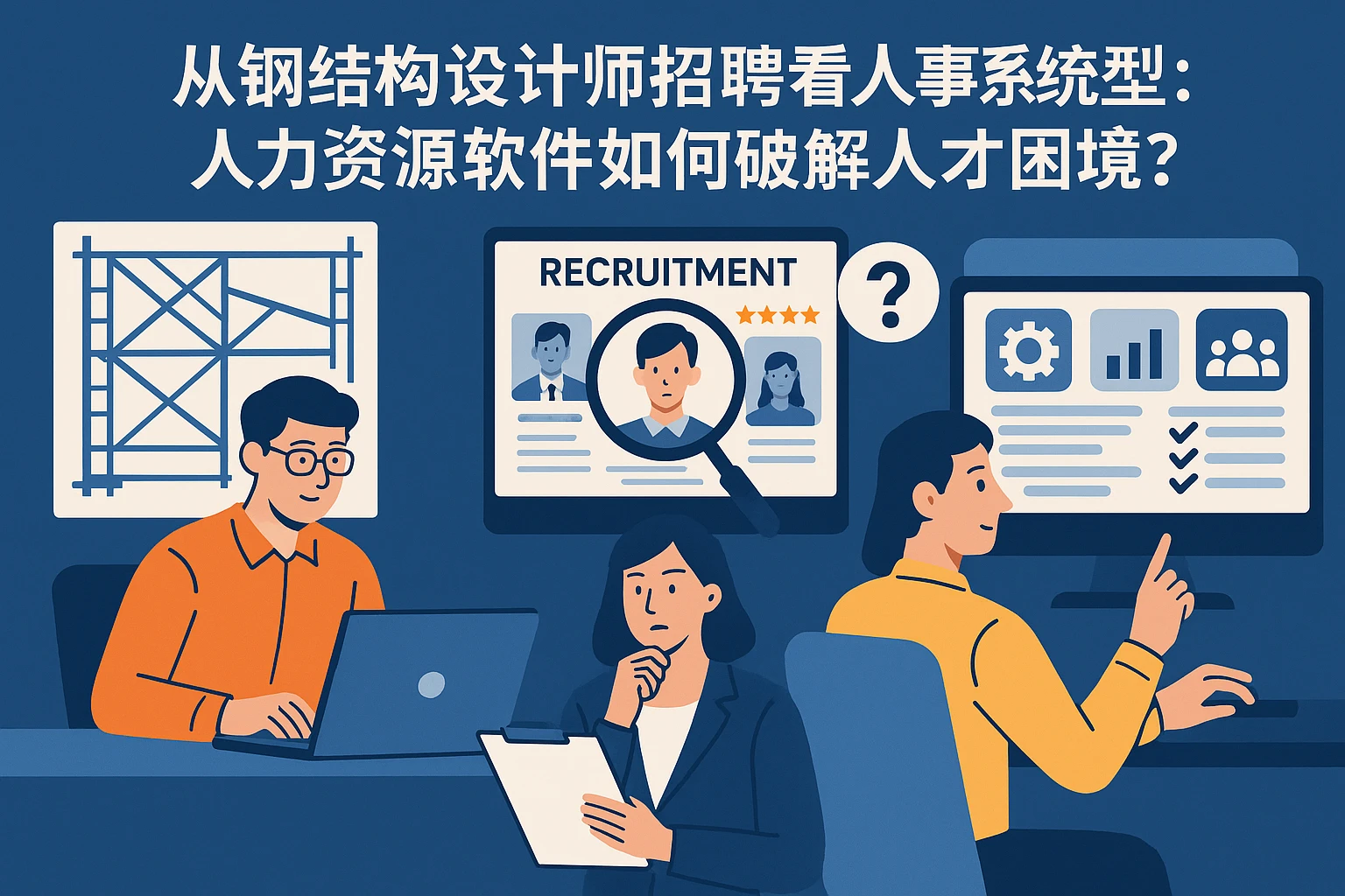 从钢结构设计师招聘难看人事系统选型：人力资源软件如何破解人才困境？