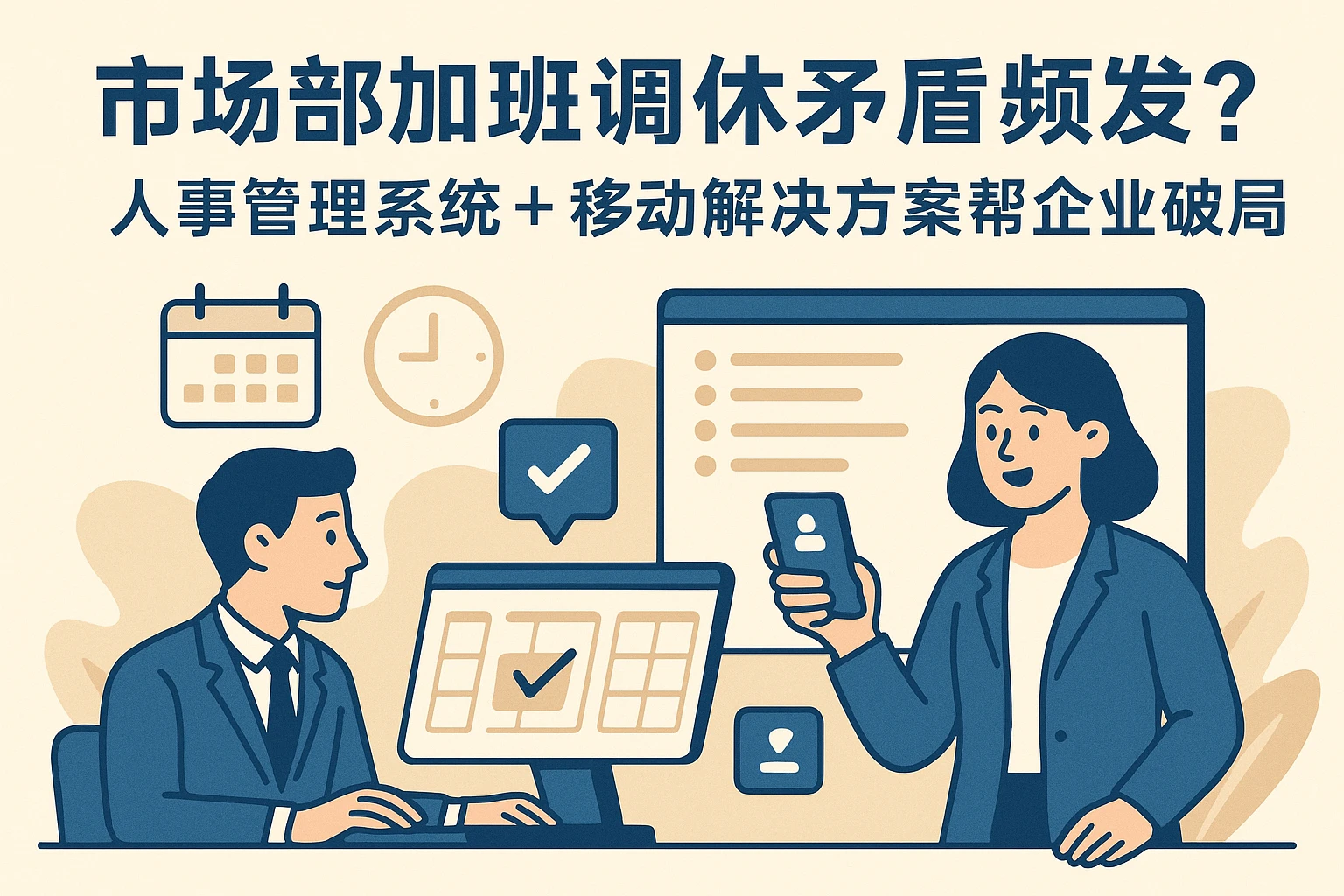 市场部加班调休矛盾频发？人事管理系统+移动解决方案帮新企业破局