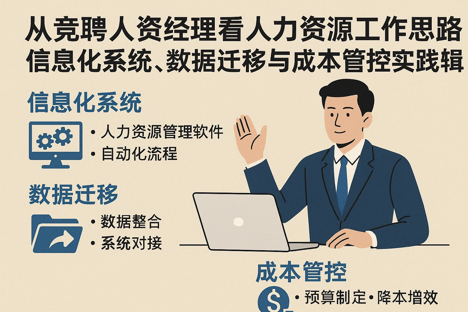 从竞聘人资经理看人力资源工作思路：信息化系统、数据迁移与成本管控的实践逻辑