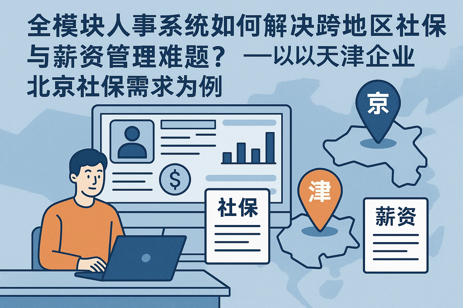 全模块人事系统如何解决跨地区社保与薪资管理难题？——以天津企业北京社保需求为例