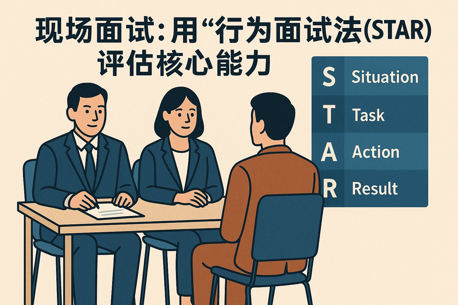 2. 现场面试：用“行为面试法（STAR）”评估核心能力