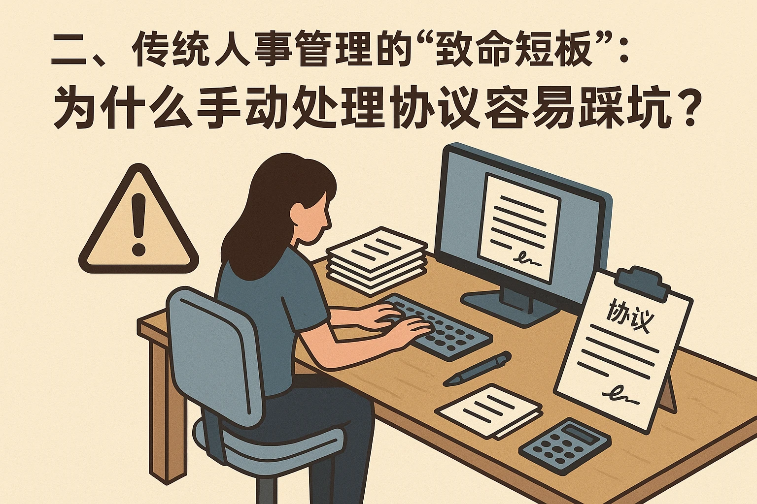 二、传统人事管理的“致命短板”：为什么手动处理协议容易踩坑？