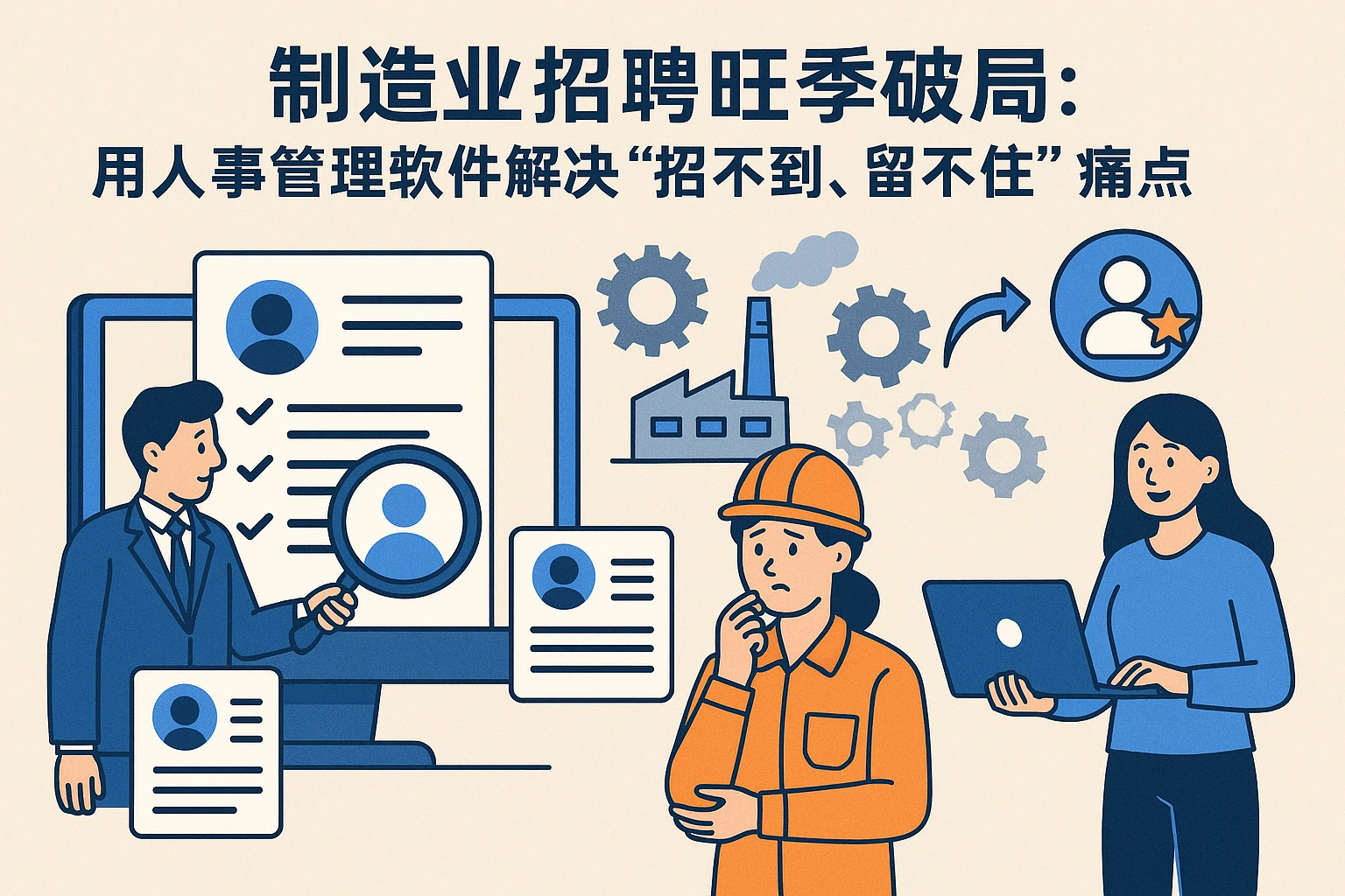 制造业招聘旺季破局：用人事管理软件解决“招不到、留不住”痛点