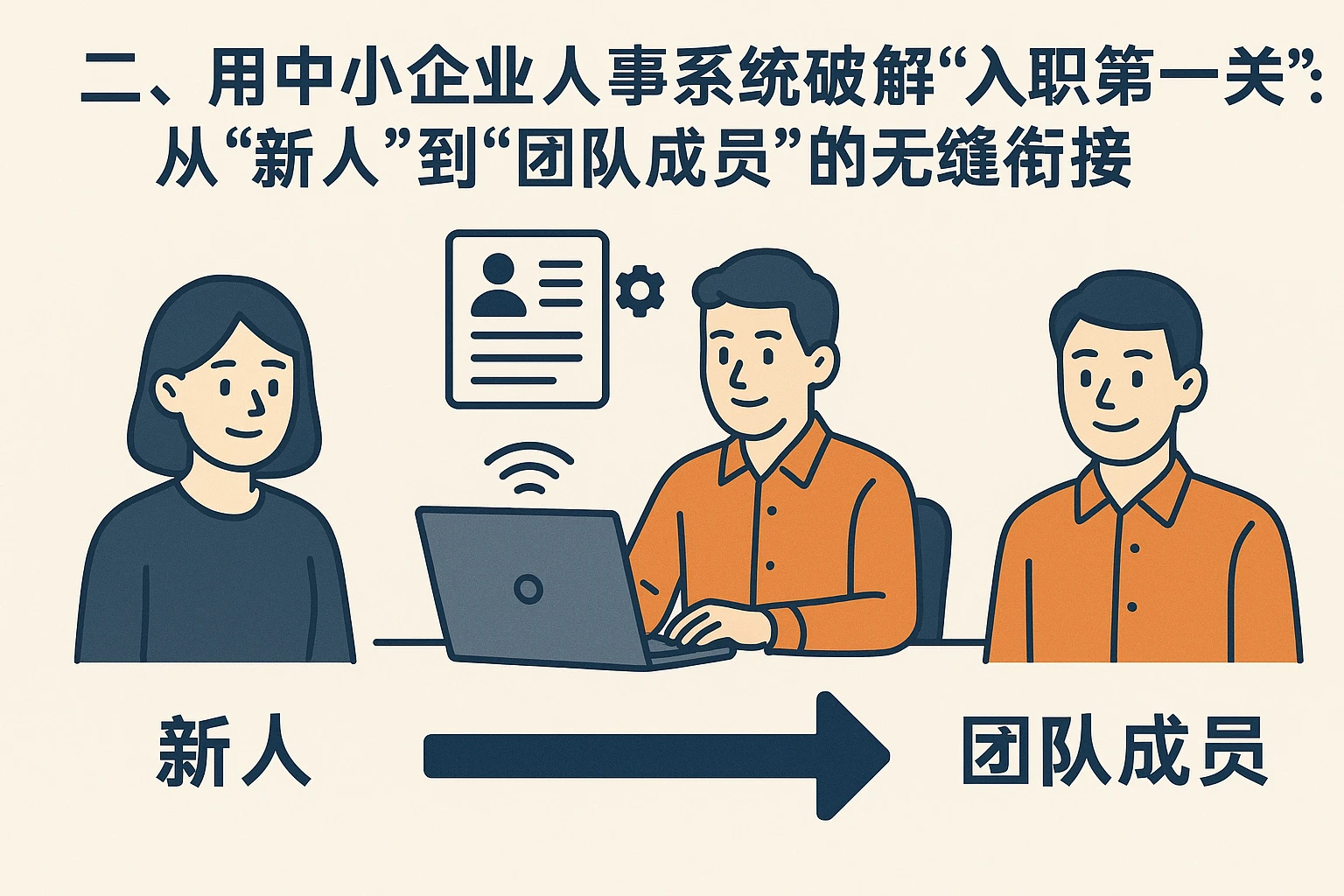二、用中小企业人事系统破解“入职第一关”：从“新人”到“团队成员”的无缝衔接