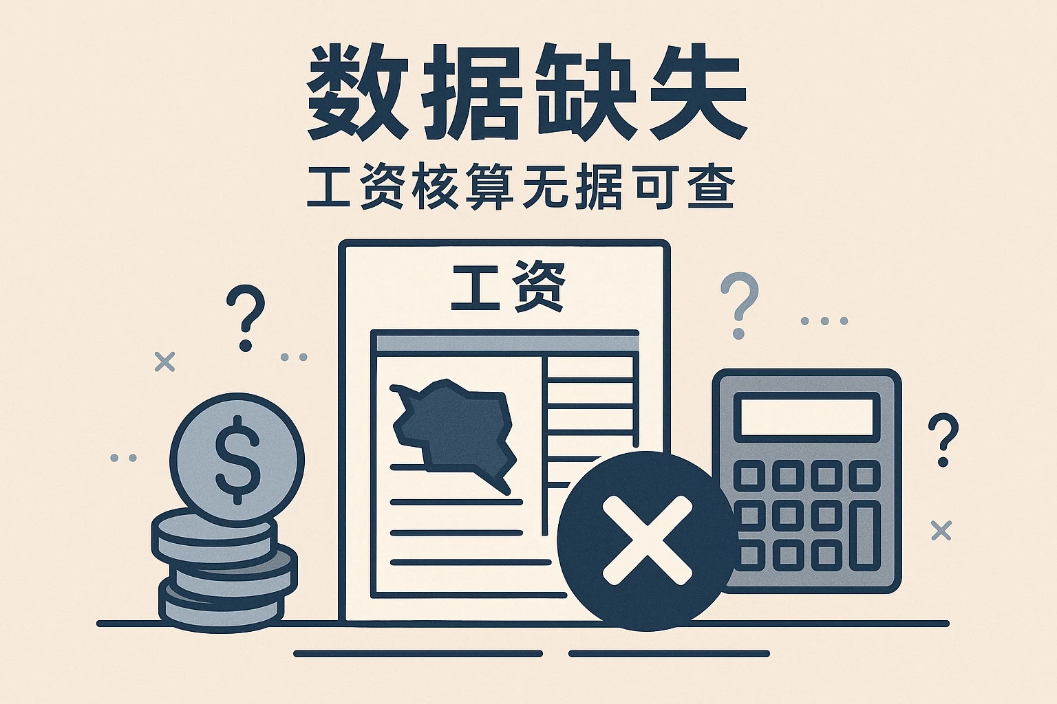 2. 数据缺失：工资核算无据可查
