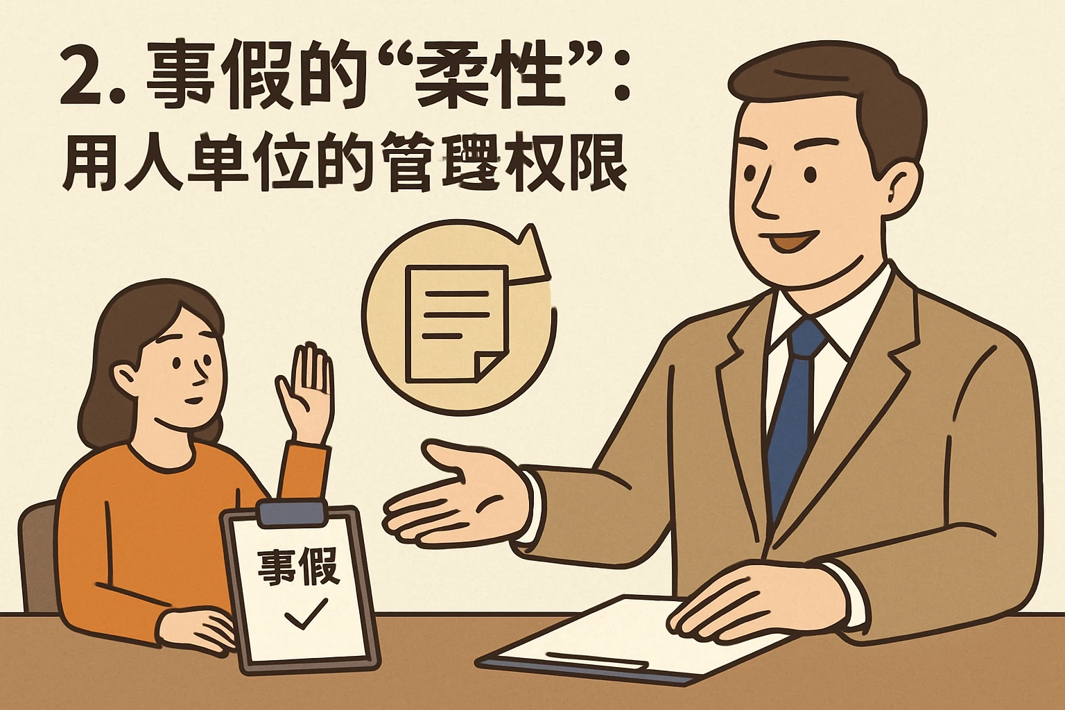 2. 事假的“柔性”：用人单位的管理权限