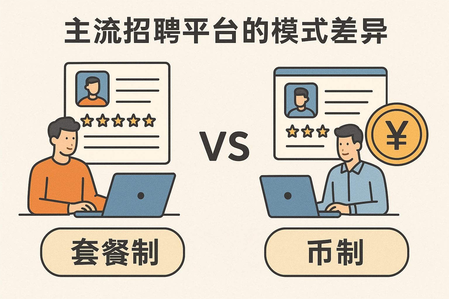 1. 主流招聘平台的模式差异：套餐制vs币制