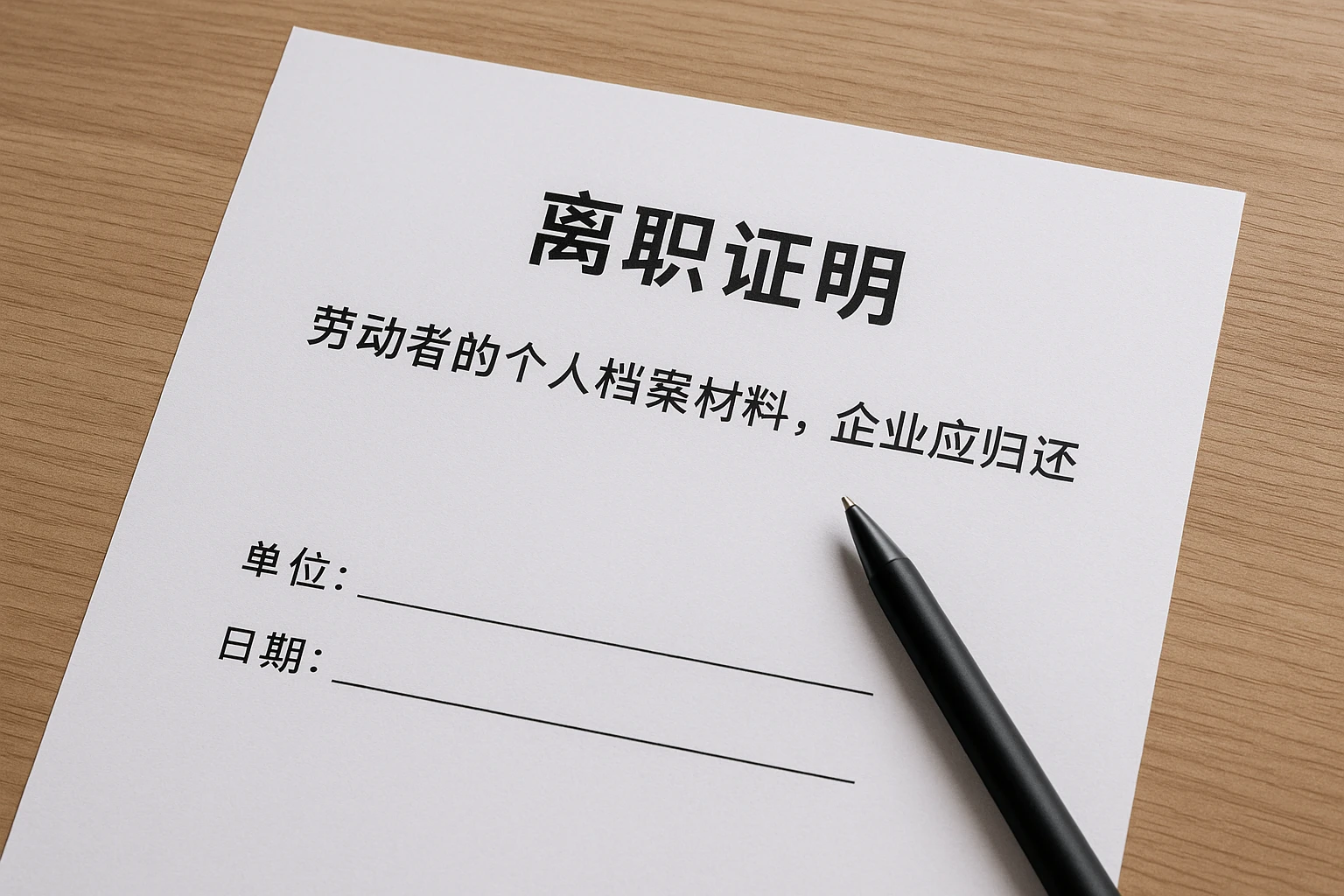 2. 离职证明：劳动者的个人档案材料，企业应归还原件