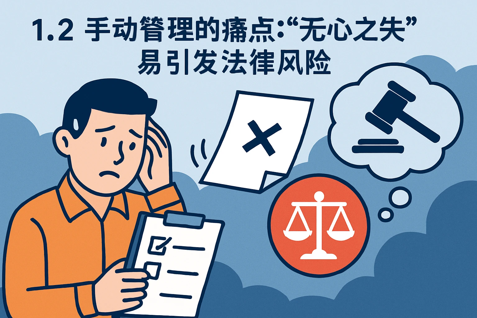 1.2 手动管理的痛点：“无心之失”易引发法律风险