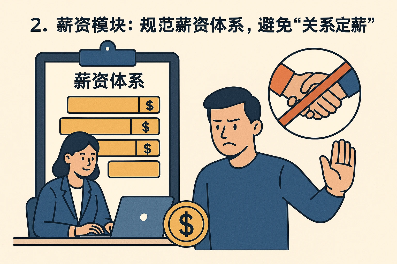 2. 薪资模块：规范薪资体系，避免“关系定薪”