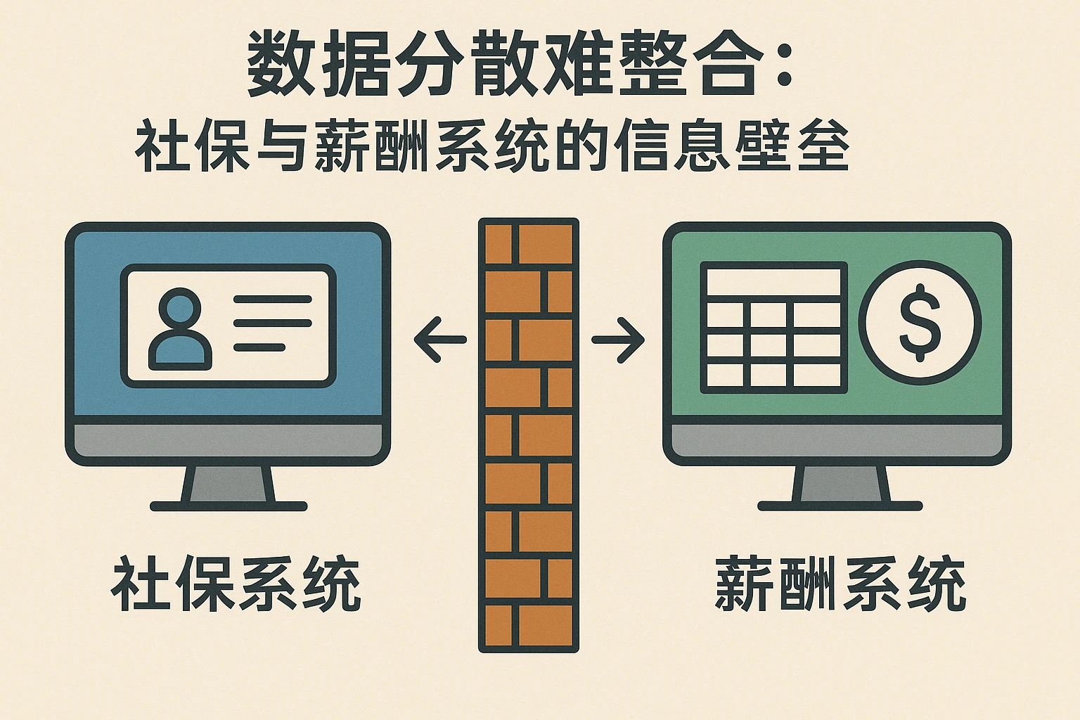 2. 数据分散难整合：社保与薪酬系统的信息壁垒