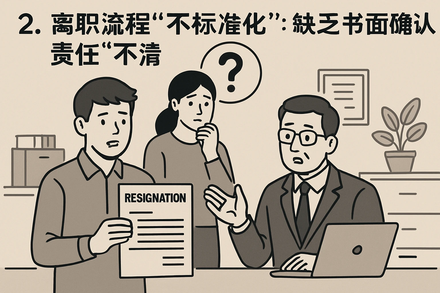 2. 离职流程“不标准化”：缺乏书面确认，责任“不清”