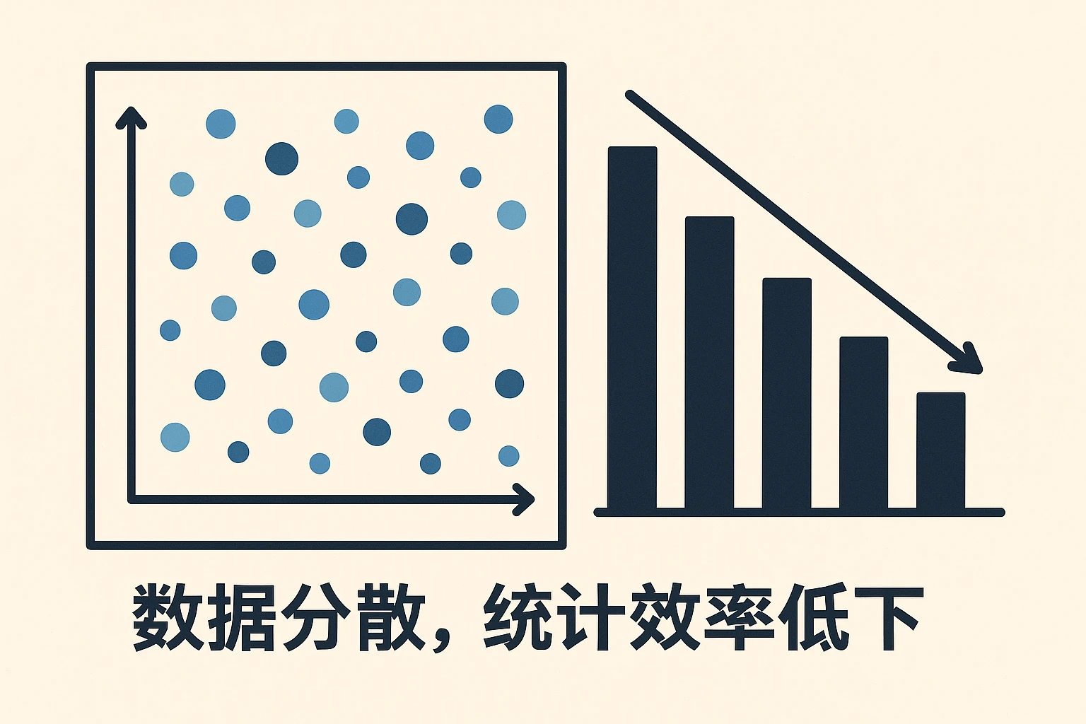 2. 数据分散，统计效率低下