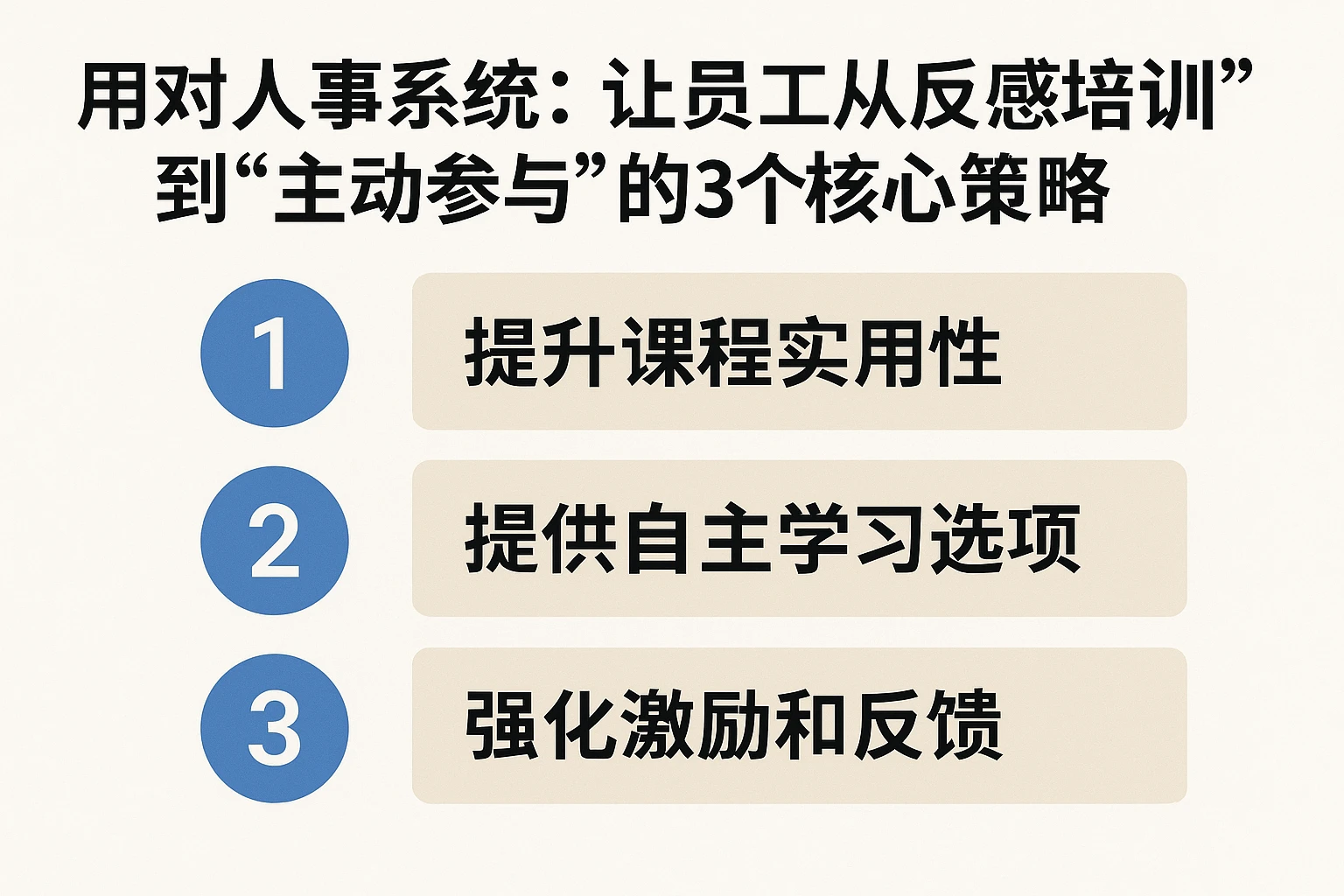 用对人事系统：让员工从“反感培训”到“主动参与”的3个核心策略