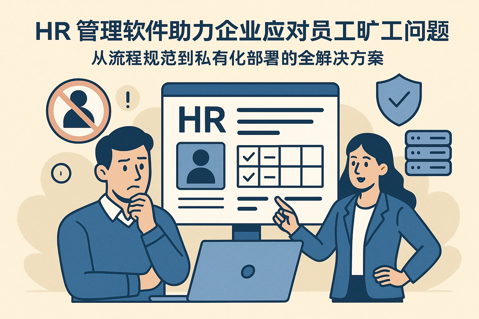HR管理软件助力企业应对员工旷工问题：从流程规范到私有化部署的全解决方案